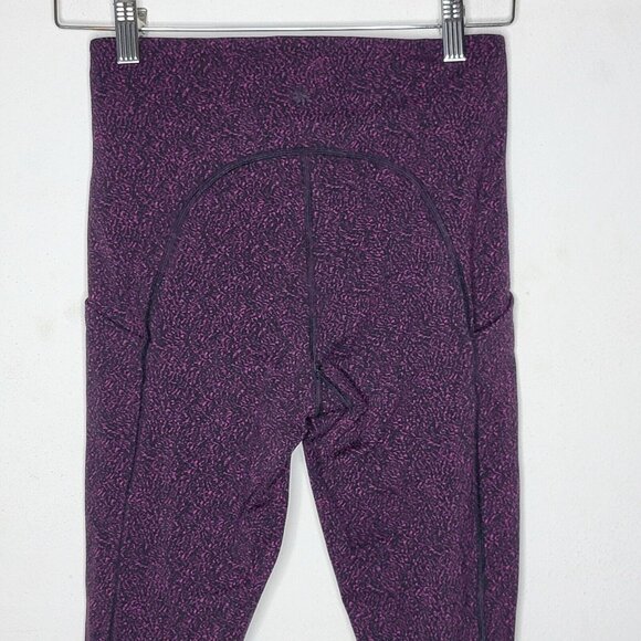 Athleta Small Ultimate Stash Textured 7/8 Static Exotic Fuchsia Leggings - Picture 4 of 7